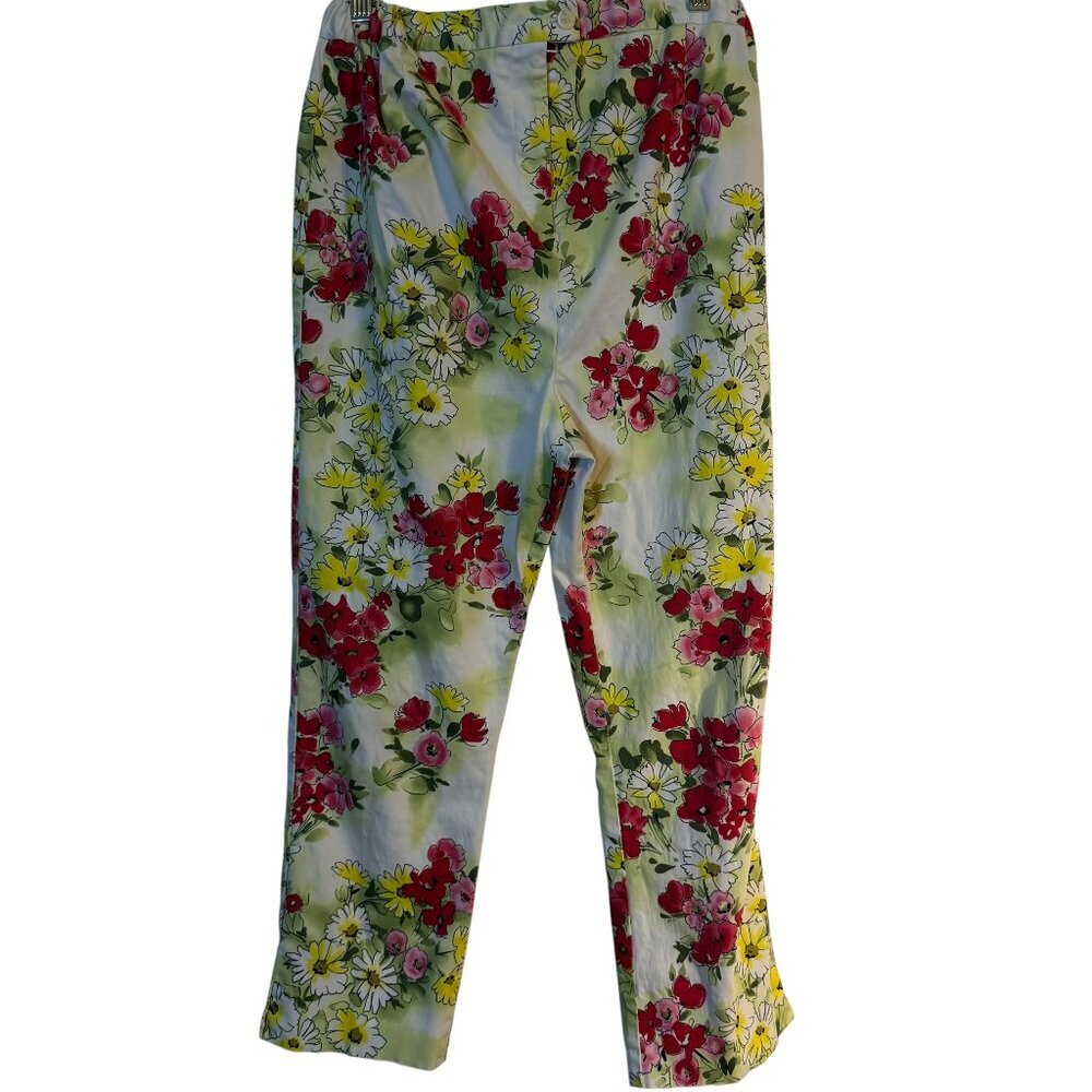 High Rise Women's Pants Floral Stretchy Size‎ 8* Coastal Chore Thick